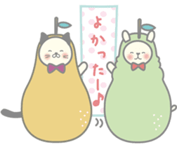 Pear alpaca and pear cat sticker #10788592