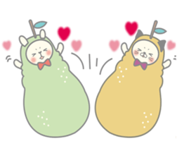 Pear alpaca and pear cat sticker #10788593
