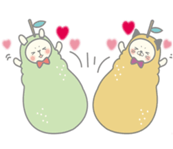 Pear alpaca and pear cat sticker #10788593