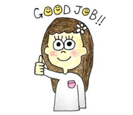 The girls who look good with a smile sticker #10789136