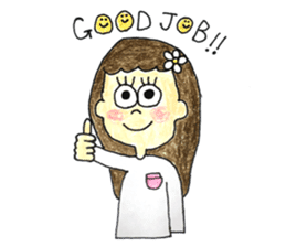 The girls who look good with a smile sticker #10789136