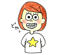 The girls who look good with a smile sticker #10789139