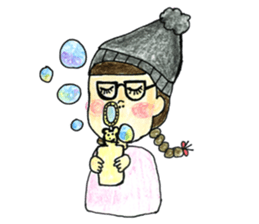 The girls who look good with a smile sticker #10789141