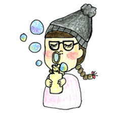 The girls who look good with a smile sticker #10789141