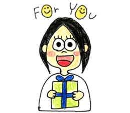 The girls who look good with a smile sticker #10789162