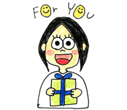 The girls who look good with a smile sticker #10789162