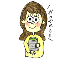 The girls who look good with a smile sticker #10789164