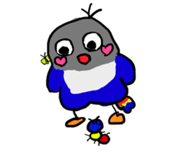 Blue button parakeets Sticker 3 sticker #10789256