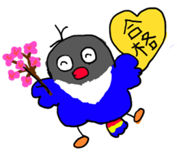 Blue button parakeets Sticker 3 sticker #10789258