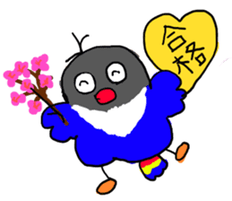 Blue button parakeets Sticker 3 sticker #10789258