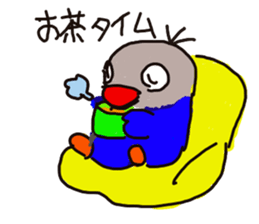 Blue button parakeets Sticker 3 sticker #10789265