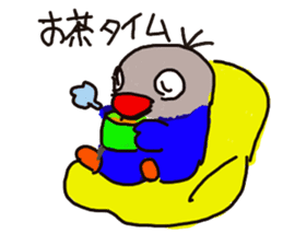 Blue button parakeets Sticker 3 sticker #10789265