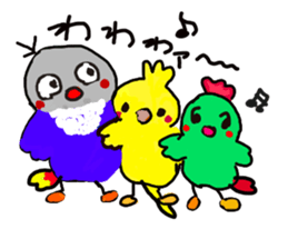 Blue button parakeets Sticker 3 sticker #10789278