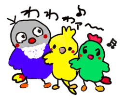 Blue button parakeets Sticker 3 sticker #10789278