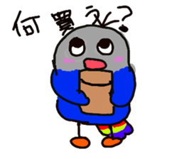 Blue button parakeets Sticker 3 sticker #10789283