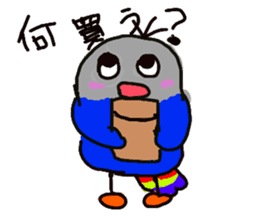 Blue button parakeets Sticker 3 sticker #10789283