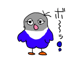 Blue button parakeets Sticker 3 sticker #10789286