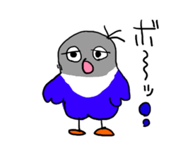 Blue button parakeets Sticker 3 sticker #10789286