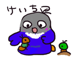 Blue button parakeets Sticker 3 sticker #10789290