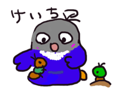 Blue button parakeets Sticker 3 sticker #10789290