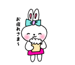 cheek pink rabbit3 sticker #10790621