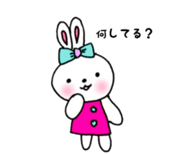 cheek pink rabbit3 sticker #10790628