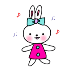 cheek pink rabbit3 sticker #10790635