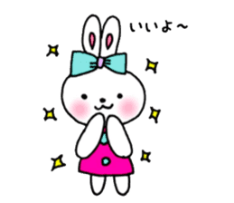 cheek pink rabbit3 sticker #10790636