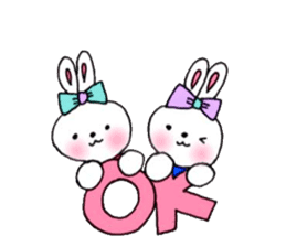 cheek pink rabbit3 sticker #10790654