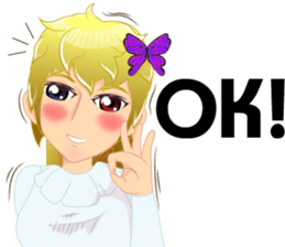 Cartoon lady cute language Thai/eng sticker #10796297