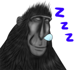 black macaque monkey Sticker sticker #10797108