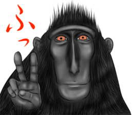 black macaque monkey Sticker sticker #10797112