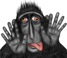 black macaque monkey Sticker sticker #10797113