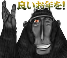 black macaque monkey Sticker sticker #10797134
