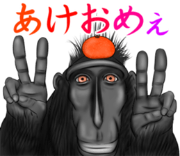 black macaque monkey Sticker sticker #10797135