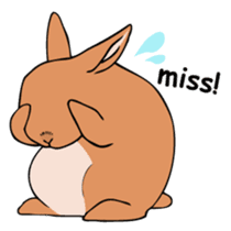 A sharp-tongued cute rabbit. sticker #10797339