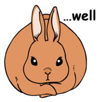 A sharp-tongued cute rabbit. sticker #10797340