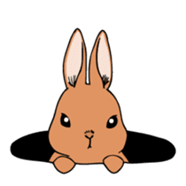 A sharp-tongued cute rabbit. sticker #10797345
