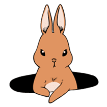 A sharp-tongued cute rabbit. sticker #10797346