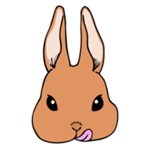 A sharp-tongued cute rabbit. sticker #10797356