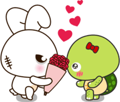 Baby baby rabbit turtle love story sticker #10798304