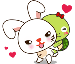 Baby baby rabbit turtle love story sticker #10798305