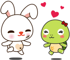 Baby baby rabbit turtle love story sticker #10798321