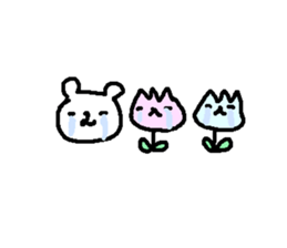 Cute bear with tulip stickers! sticker #10798973