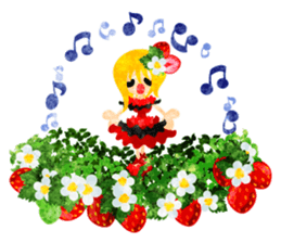Sticker of strawberry and little people sticker #10800339