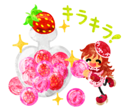 Sticker of strawberry and little people sticker #10800343