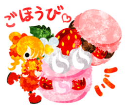 Sticker of strawberry and little people sticker #10800344