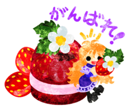 Sticker of strawberry and little people sticker #10800347