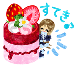 Sticker of strawberry and little people sticker #10800360