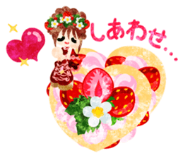 Sticker of strawberry and little people sticker #10800370